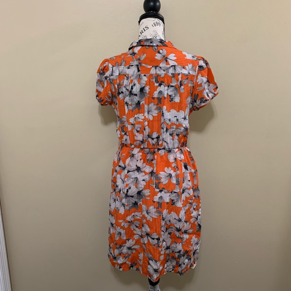 Anthropologie Maeve Orange Floral Spectrum Dress Size 4 - Picture 5 of 8